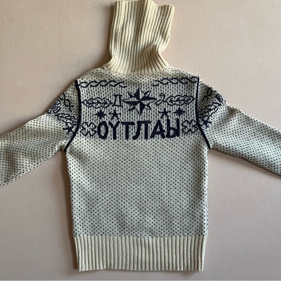 Diesel Bandits Rare 100% Wool Russian Gangster Turtleneck Sweater Tattoo in L - Picture 3 of 13